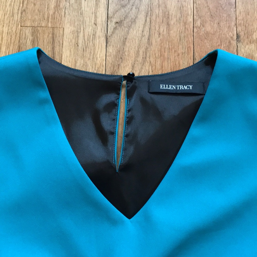 Ellen Tracy Blue & Black Business Dress - Picture 4 of 5